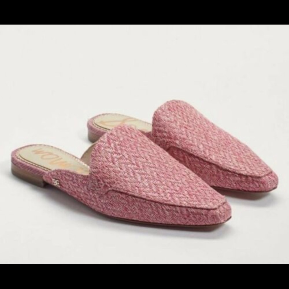 Sam Edelman Pink Woven Pointed-Toe Mules